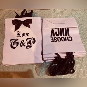 New Lot of 10 Small 8x10 Bow Y2K Juicy Couture Gift Bags Pink Brown Rope Handles